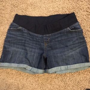 Maternity jean shorts